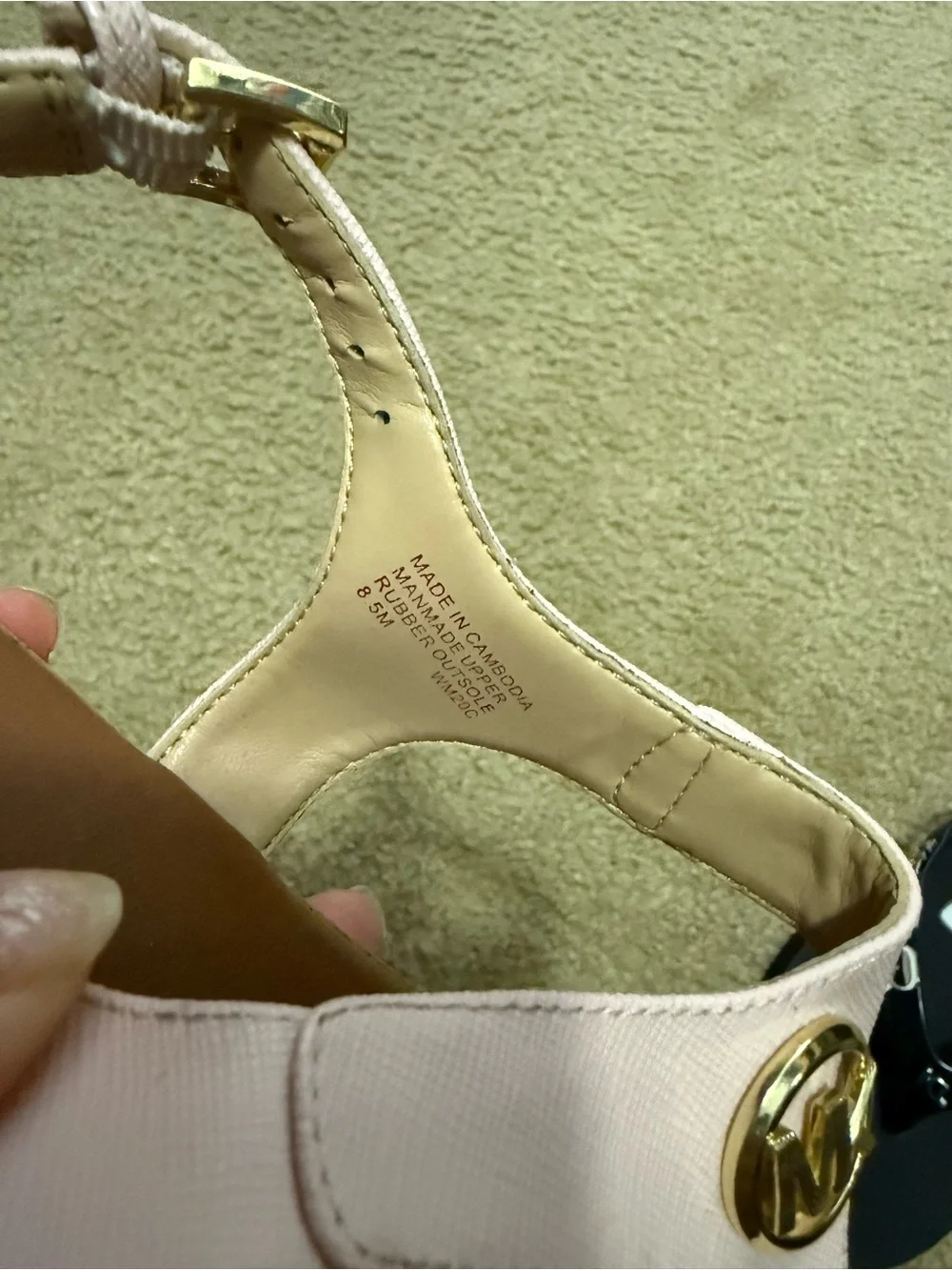Michael Kors Pink T-Strap Logo Slingback Sandals